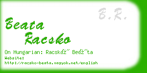 beata racsko business card